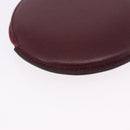 CARTIER Must Line Coin Purse Leather Bordeaux Gold Auth 194476A-10