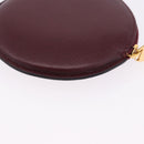 CARTIER Must Line Coin Purse Leather Bordeaux Gold Auth 194476A-11