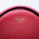 CARTIER Must Line Coin Purse Leather Bordeaux Gold Auth 194476A-13