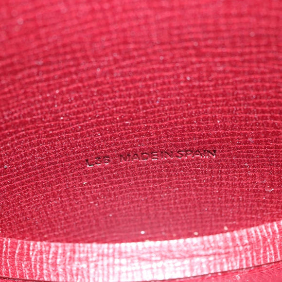 CARTIER Must Line Coin Purse Leather Bordeaux Gold Auth 194476A