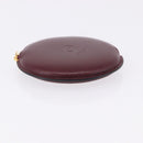 CARTIER Must Line Coin Purse Leather Bordeaux Gold Auth 194476A-7