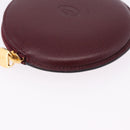 CARTIER Must Line Coin Purse Leather Bordeaux Gold Auth 194476A-8