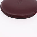 CARTIER Must Line Coin Purse Leather Bordeaux Gold Auth 194476A-9