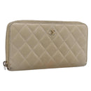CHANEL Matelasse Long Wallet Lamb Skin Gold CC Auth 194478-1