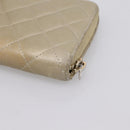 CHANEL Matelasse Long Wallet Lamb Skin Gold CC Auth 194478-10