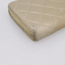 CHANEL Matelasse Long Wallet Lamb Skin Gold CC Auth 194478-11