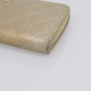 CHANEL Matelasse Long Wallet Lamb Skin Gold CC Auth 194478-8