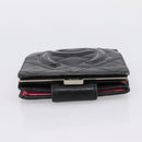 CHANEL Matelasse Cambon Line Bifold Wallet Leather Black Silver CC Auth 194479-3