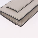 BOTTEGA VENETA INTRECCIATO Card Case Leather Beige Black Auth 194481A-15