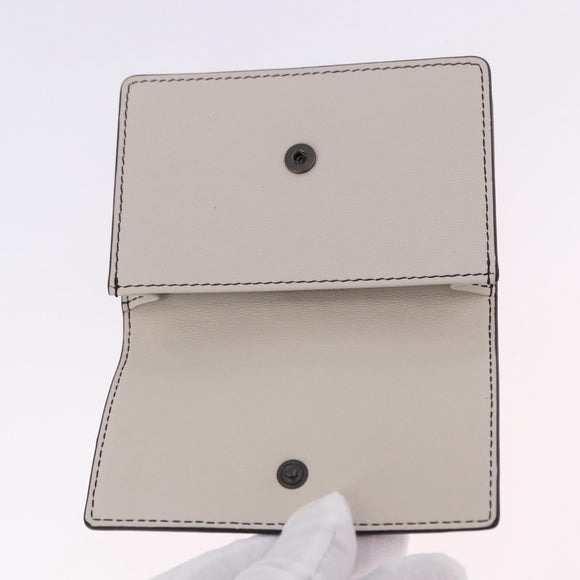 BOTTEGA VENETA INTRECCIATO Card Case Leather Beige Black Auth 194481A