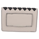 BOTTEGA VENETA INTRECCIATO Card Case Leather Beige Black Auth 194481A-2