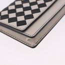 BOTTEGA VENETA INTRECCIATO Card Case Leather Beige Black Auth 194481A-7