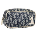 Christian Dior Trotter Pouch PVC Blue Silver Auth 194482-1