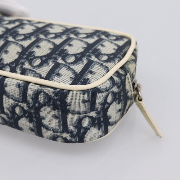 Christian Dior Trotter Pouch PVC Blue Silver Auth 194482