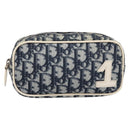 Christian Dior Trotter Pouch PVC Blue Silver Auth 194482-2