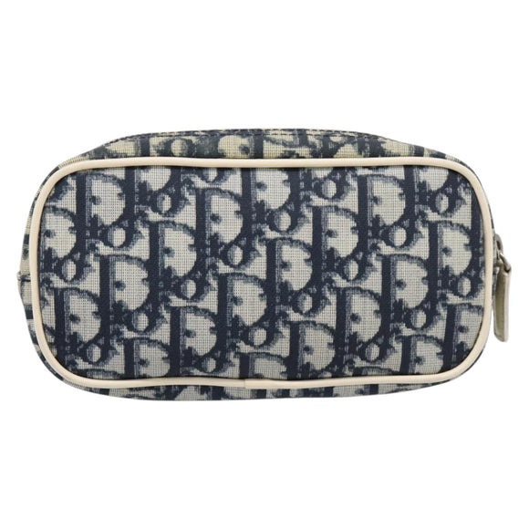 Christian Dior Trotter Pouch PVC Blue Silver Auth 194482
