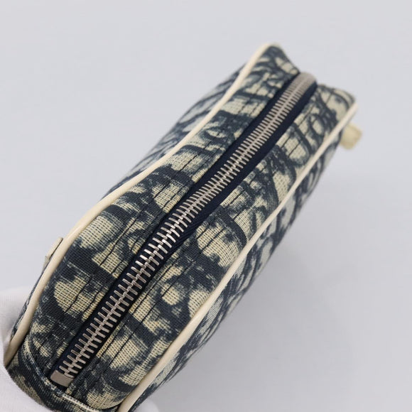 Christian Dior Trotter Pouch PVC Blue Silver Auth 194482
