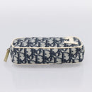 Christian Dior Trotter Pouch PVC Blue Silver Auth 194482-7