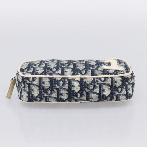 Christian Dior Trotter Pouch PVC Blue Silver Auth 194482