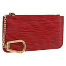LOUIS VUITTON Epi Pochette Cles Coin Purse Red M63807 LV Auth 194483A-1