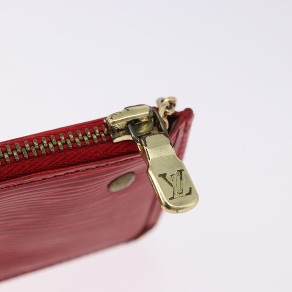 LOUIS VUITTON Epi Pochette Cles Coin Purse Red M63807 LV Auth 194483A