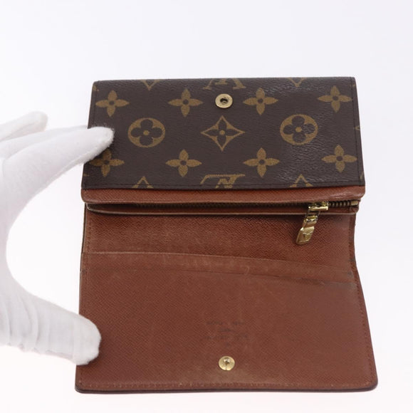 LOUIS VUITTON Monogram Porte Monnaie Billets Tresor Wallet M61730 Auth 194485A