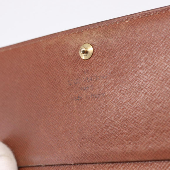 LOUIS VUITTON Monogram Porte Monnaie Billets Tresor Wallet M61730 Auth 194485A