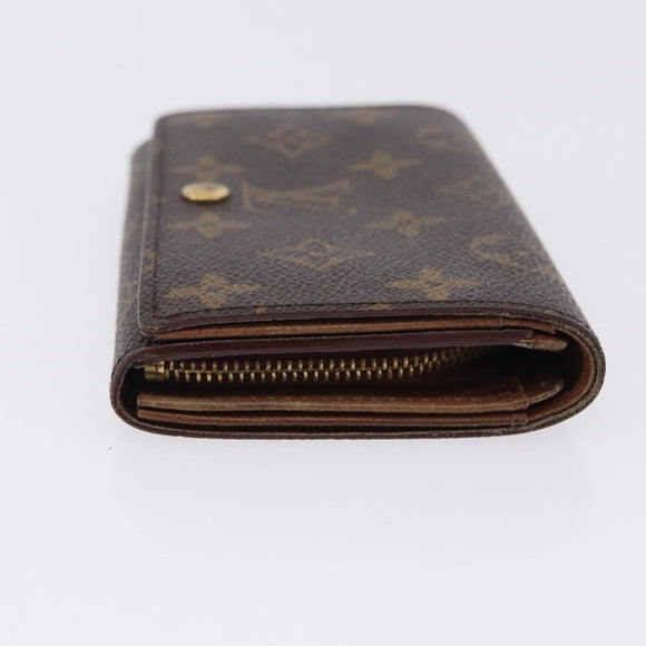 LOUIS VUITTON Monogram Porte Monnaie Billets Tresor Wallet M61730 Auth 194485A