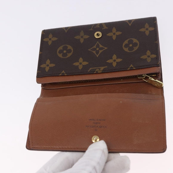 LOUIS VUITTON Monogram Porte Monnaie Billets Tresor Wallet M61730 Auth 194486A