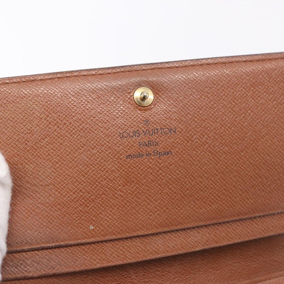 LOUIS VUITTON Monogram Porte Monnaie Billets Tresor Wallet M61730 Auth 194486A