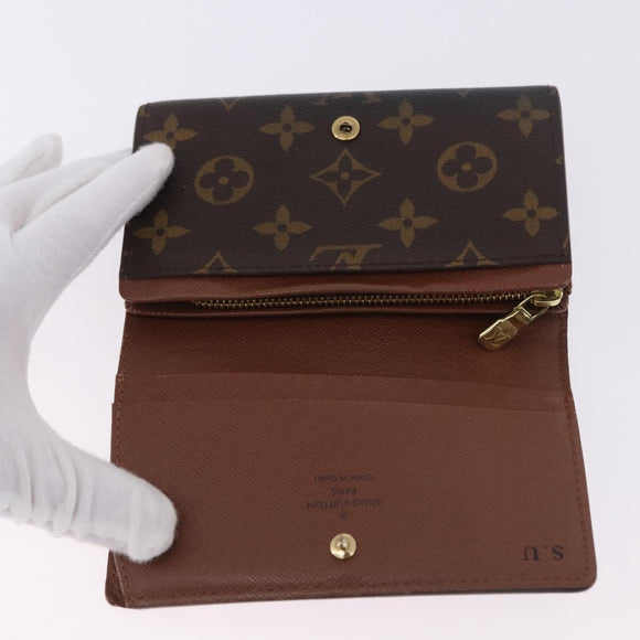 LOUIS VUITTON Monogram Porte Monnaie Billets Tresor Wallet M61730 Auth 194487A