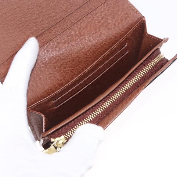 LOUIS VUITTON Monogram Porte Monnaie Billets Tresor Wallet M61730 Auth 194487A