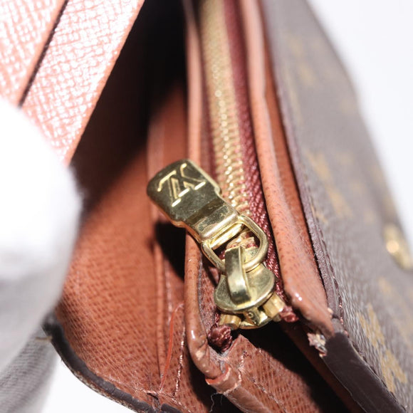 LOUIS VUITTON Monogram Porte Monnaie Billets Tresor Wallet M61730 Auth 194487A