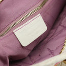 Salvatore Ferragamo Gancini Chain Hand Bag Nylon White Gold Auth 194550A-16