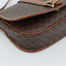 CELINE Macadam Canvas Shoulder Bag PVC Leather Brown Gold Auth 194551-14