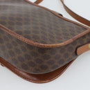 CELINE Macadam Canvas Shoulder Bag PVC Leather Brown Gold Auth 194551-15