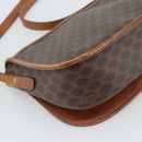 CELINE Macadam Canvas Shoulder Bag PVC Leather Brown Gold Auth 194551-16
