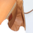 CELINE Macadam Canvas Shoulder Bag PVC Leather Brown Gold Auth 194551-18