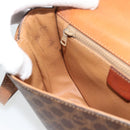 CELINE Macadam Canvas Shoulder Bag PVC Leather Brown Gold Auth 194551-19