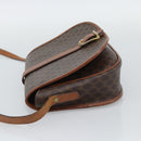 CELINE Macadam Canvas Shoulder Bag PVC Leather Brown Gold Auth 194551-3