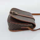 CELINE Macadam Canvas Shoulder Bag PVC Leather Brown Gold Auth 194551-4