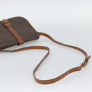 CELINE Macadam Canvas Shoulder Bag PVC Leather Brown Gold Auth 194551-7