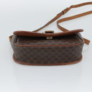 CELINE Macadam Canvas Shoulder Bag PVC Leather Brown Gold Auth 194551-5