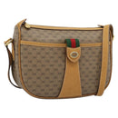 GUCCI Micro GG Supreme Web Sherry Line Bag PVC Beige Gold 89 02 032 Auth 194552-1