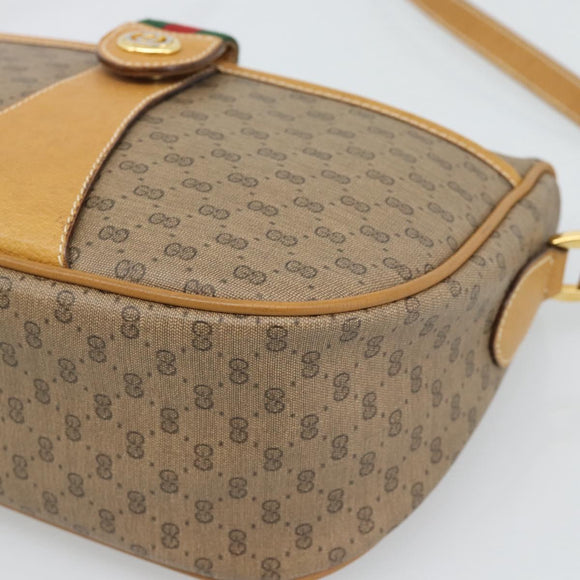 GUCCI Micro GG Supreme Web Sherry Line Bag PVC Beige Gold 89 02 032 Auth 194552