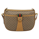 GUCCI Micro GG Supreme Web Sherry Line Bag PVC Beige Gold 89 02 032 Auth 194552-13