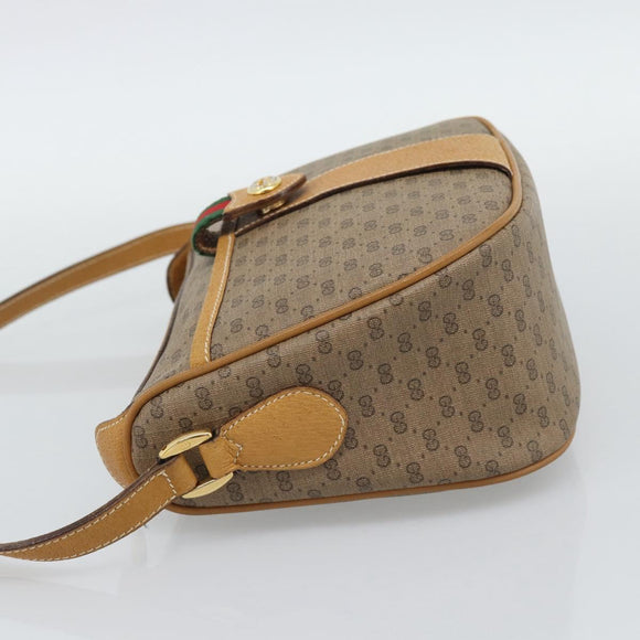 GUCCI Micro GG Supreme Web Sherry Line Bag PVC Beige Gold 89 02 032 Auth 194552