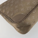LOUIS VUITTON Monogram satin Little Boulogne Hand Bag Beige M92143 Auth 194553A-15