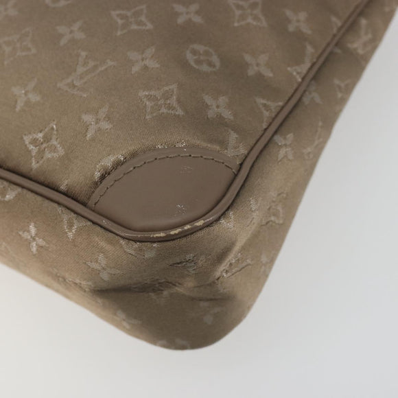 LOUIS VUITTON Monogram satin Little Boulogne Hand Bag Beige M92143 Auth 194553A