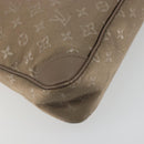 LOUIS VUITTON Monogram satin Little Boulogne Hand Bag Beige M92143 Auth 194553A-9
